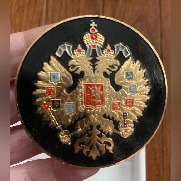 Russian Empire Coat of Arms Brooch. Unisex - Picture 1 of 4